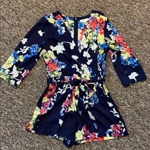 Flower long sleeve romper